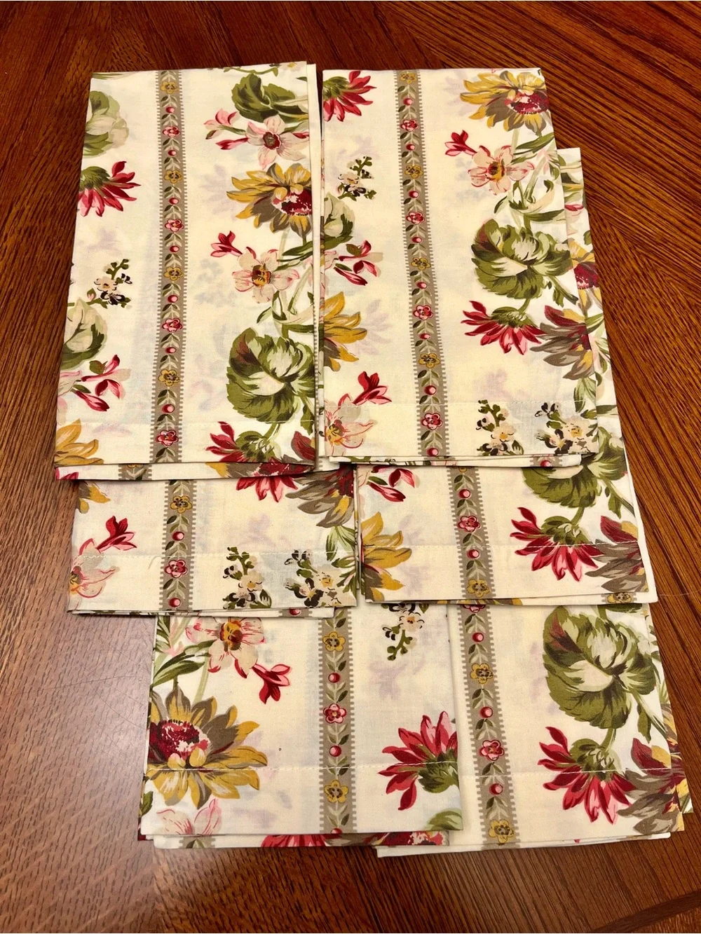 Williams Sonoma Napkins Set of 6 Floral Botanical Cottage Core French Country